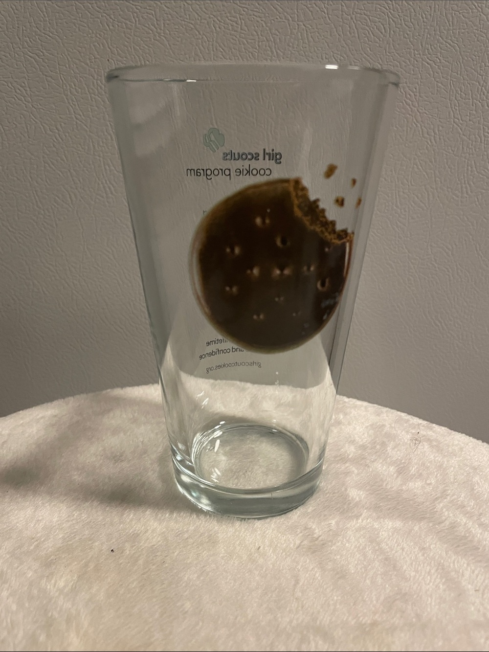 Girl Scout Cookie Drinking Glass with Thin Mint